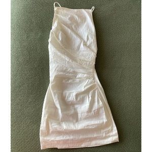 Zara white halter high neck dress